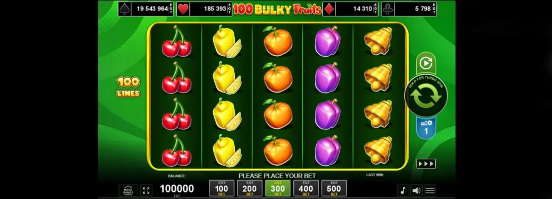 Erste Spielansicht von 100 Bulky Fruits