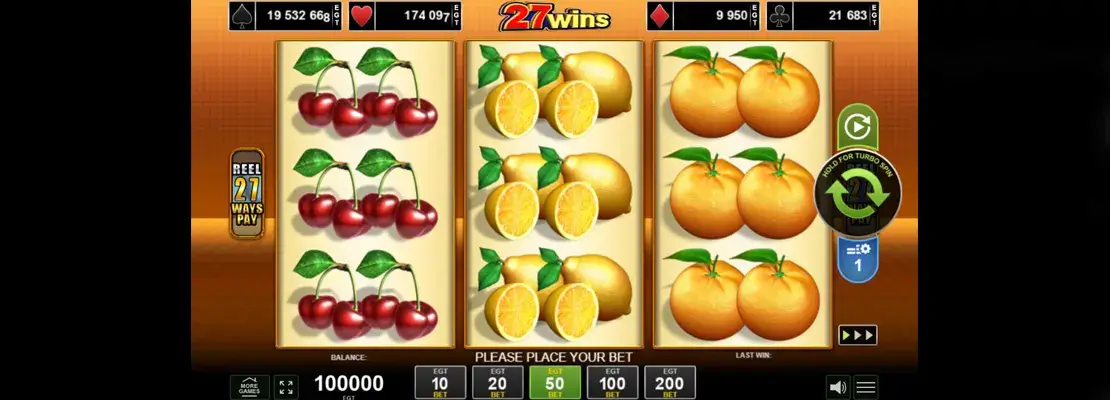 Erste Spielansicht von 27 Wins