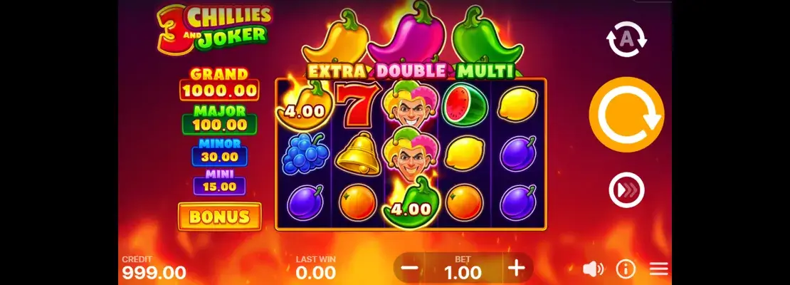 Erste Spielansicht von 3 Chillies And Joker Hold And Win