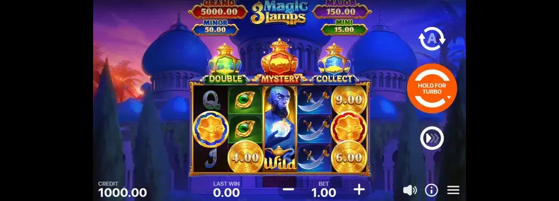 Erste Spielansicht von 3 Magic Lamps Hold And Win