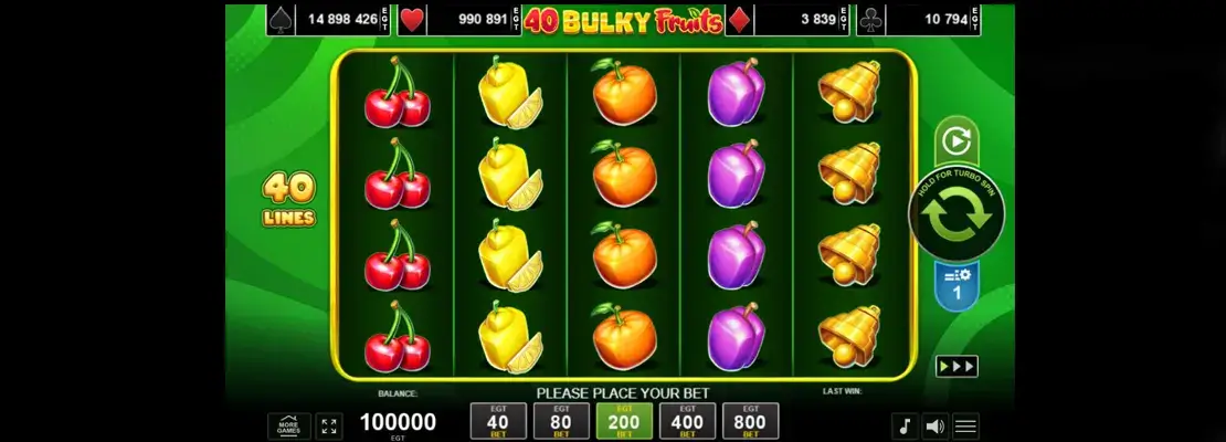 Erste Spielansicht von 40 Bulky Fruits