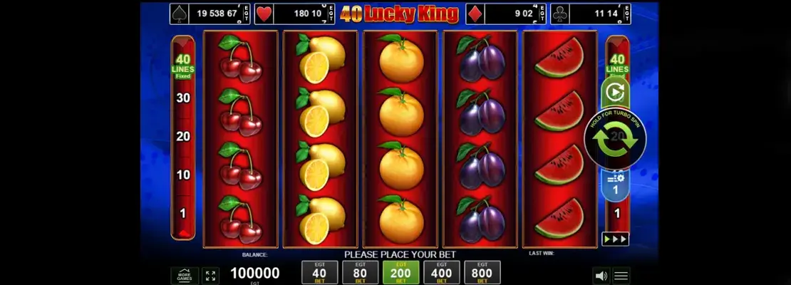 Erste Spielansicht von 40 Lucky King