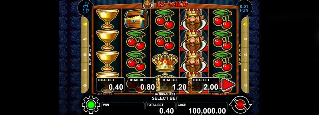 Erste Spielansicht von 40 Treasures