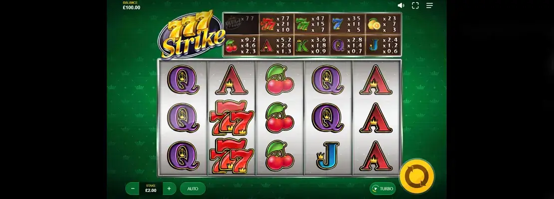 Erste Spielansicht von 777 Strike
