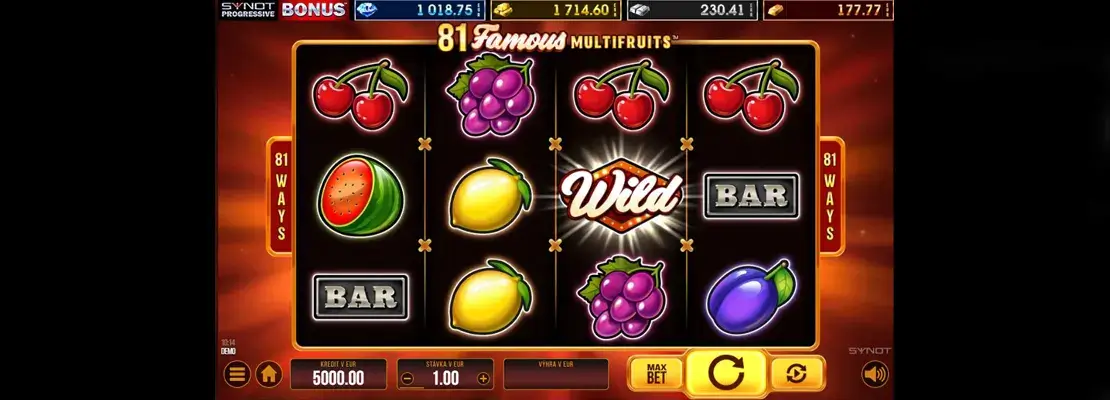 Erste Spielansicht von 81 Famous Multifruits