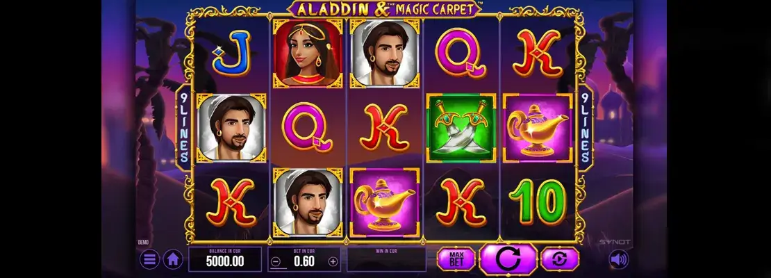 Erste Spielansicht von Aladdin And The Magic Carpet