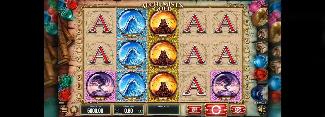 Erste Spielansicht von Alchemists Gold