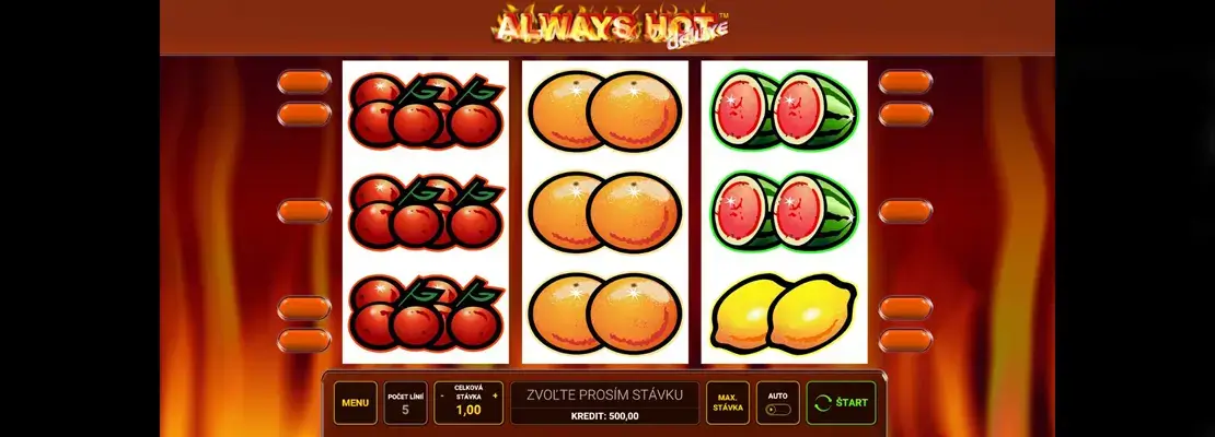 Erste Spielansicht von Always Hot Deluxe