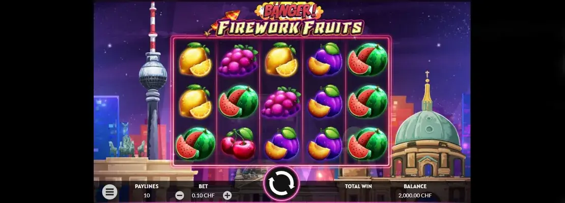 Erste Spielansicht von Banger Firework Fruits