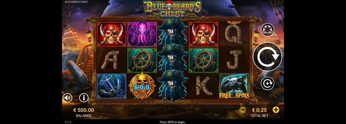 Erste Spielansicht von Blue Beards Chest