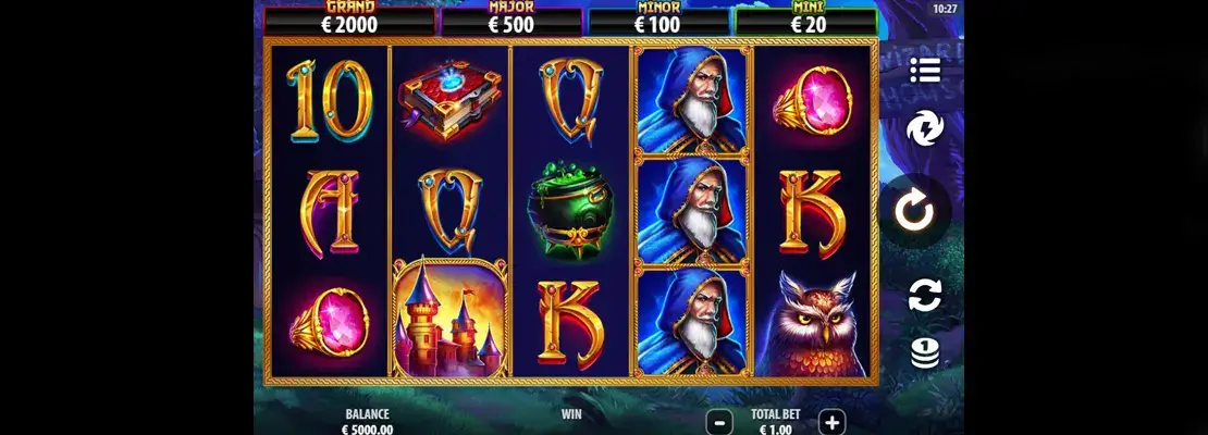 Erste Spielansicht von Blue Wizard