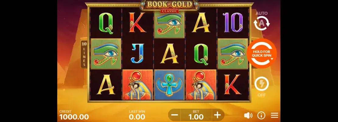Erste Spielansicht von Book of Gold Classic