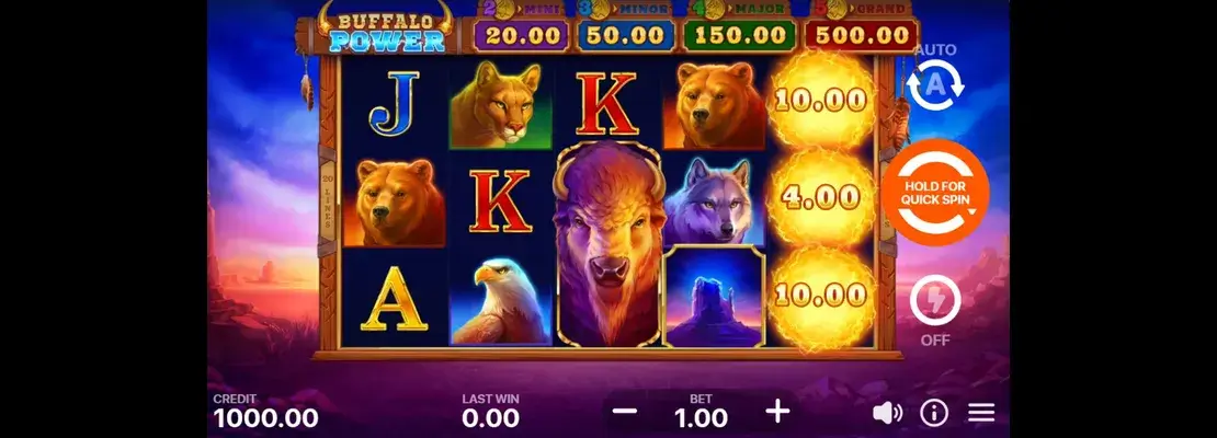 Erste Spielansicht von Buffalo Power Hold and Win
