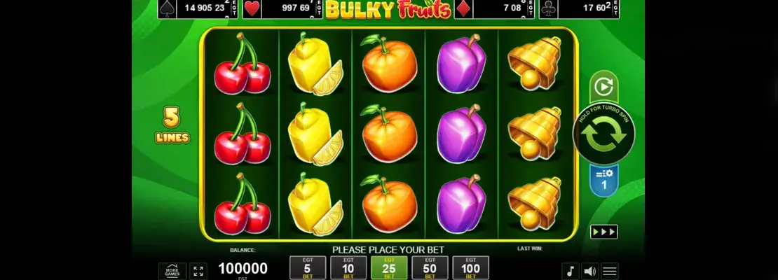 Erste Spielansicht von Bulky Fruits