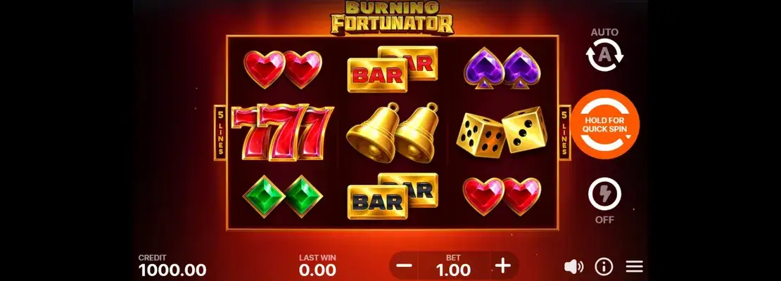 Erste Spielansicht von Burning Fortunator