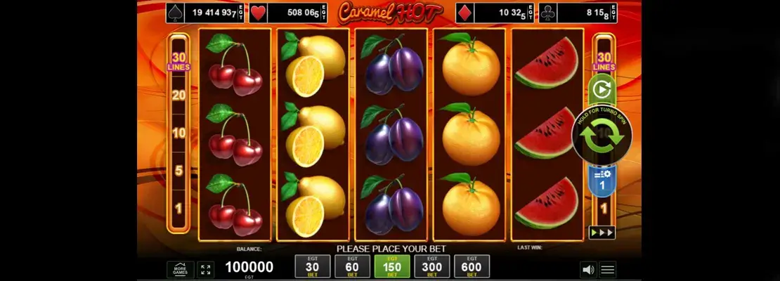 Erste Spielansicht von Caramel Hot