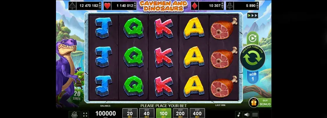 Erste Spielansicht von Cavemen And Dinosaurs