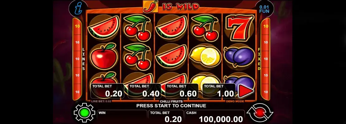 Erste Spielansicht von Chilli Fruits