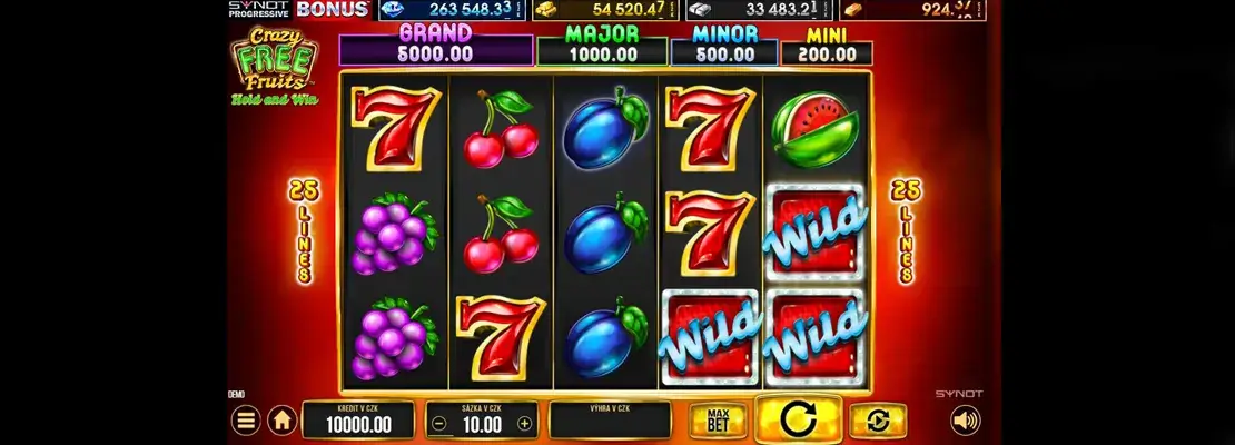 Erste Spielansicht von Crazy Free Fruits