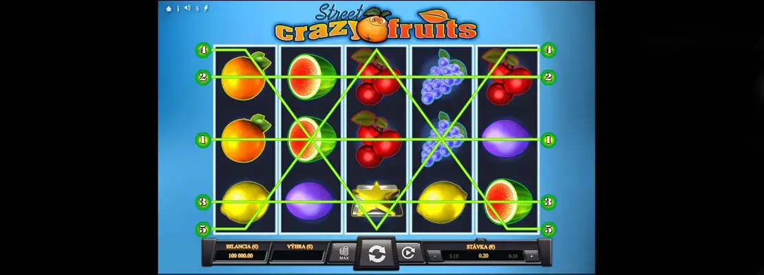 Erste Spielansicht von Crazy Fruits Street