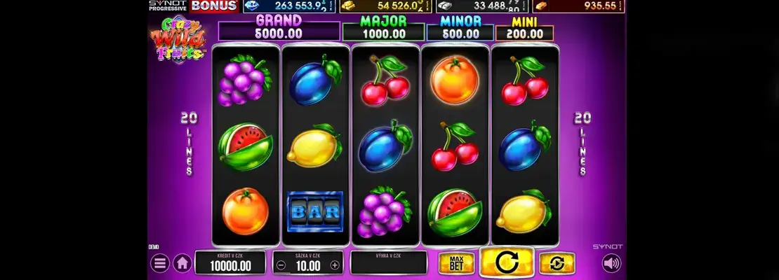 Erste Spielansicht von Crazy Wild Fruits