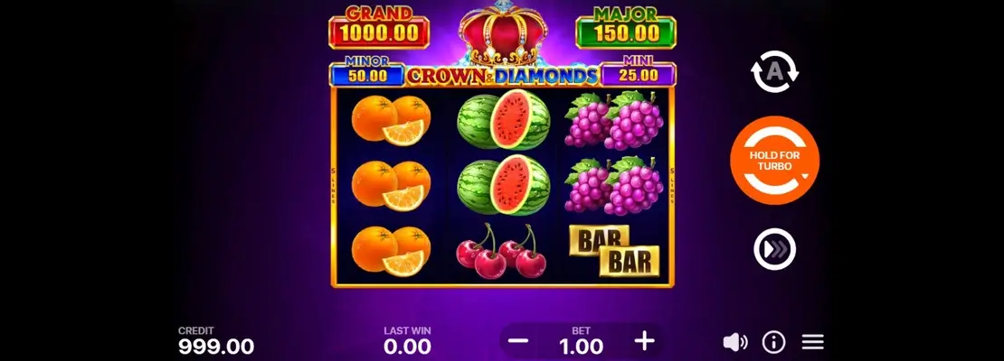 Erste Spielansicht von Crown And Diamonds Hold And Win