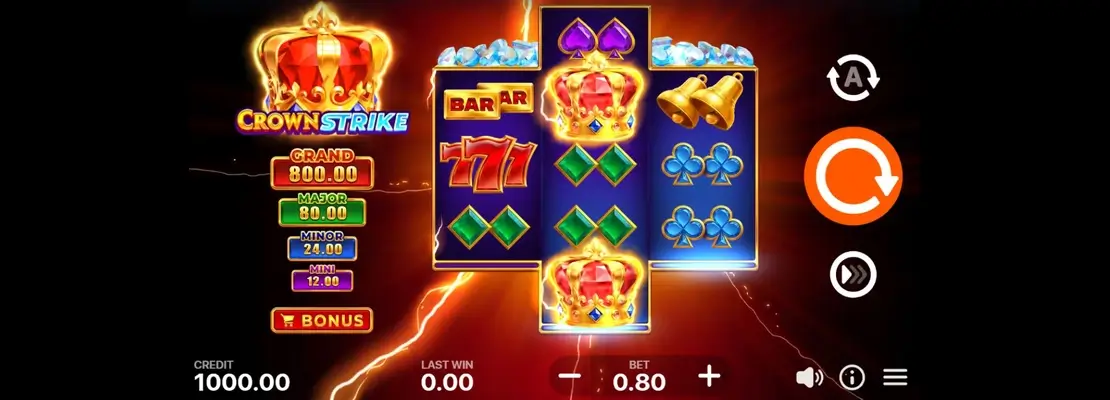 Erste Spielansicht von Crown Strike Hold And Win