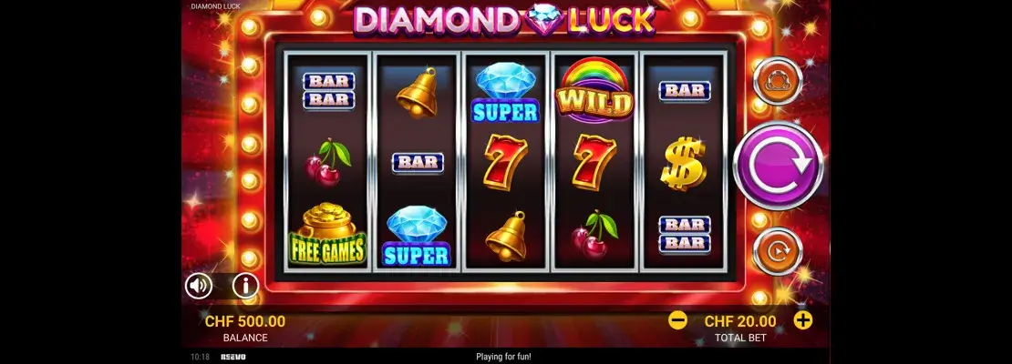 Erste Spielansicht von Diamond Luck