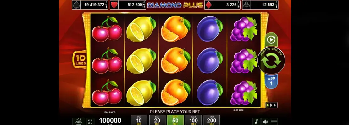 Erste Spielansicht von Diamond Plus