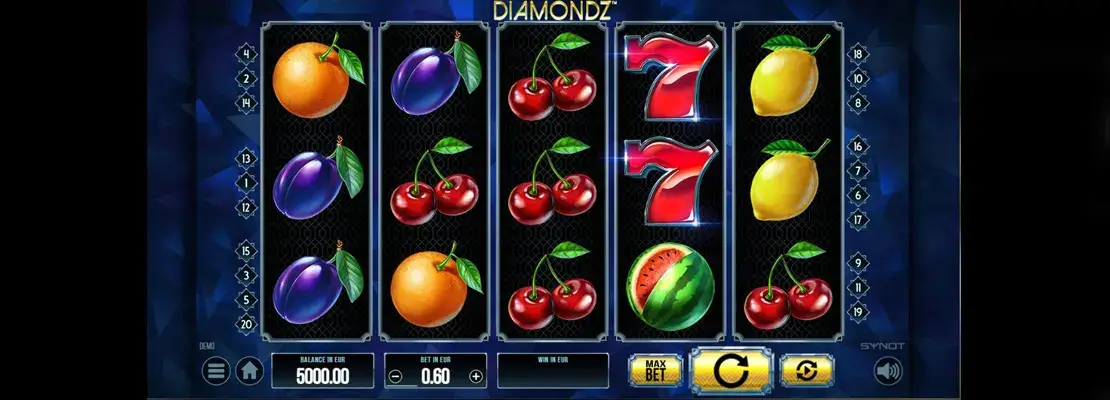 Erste Spielansicht von Diamondz