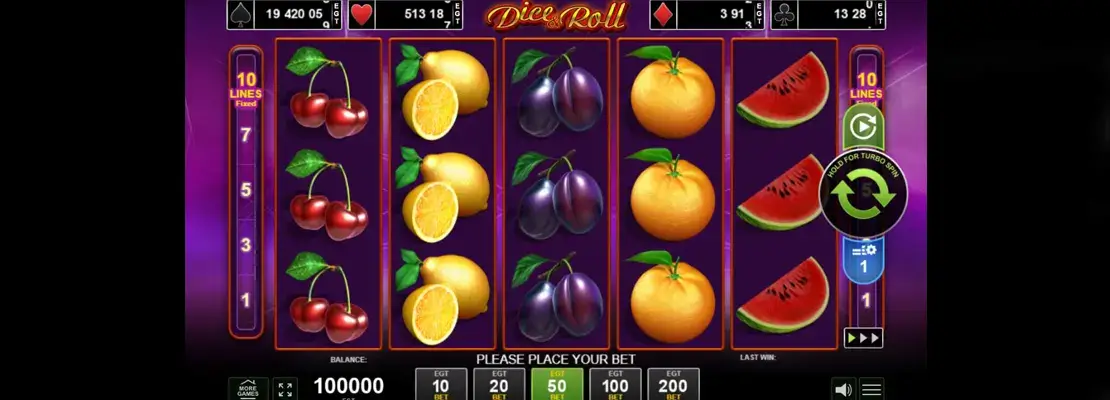 Erste Spielansicht von Dice And Roll