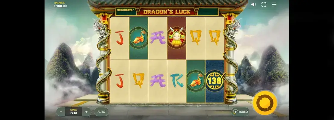 Erste Spielansicht von Dragons Luck Megaways