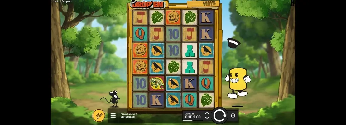 Erste Spielansicht von Drop em