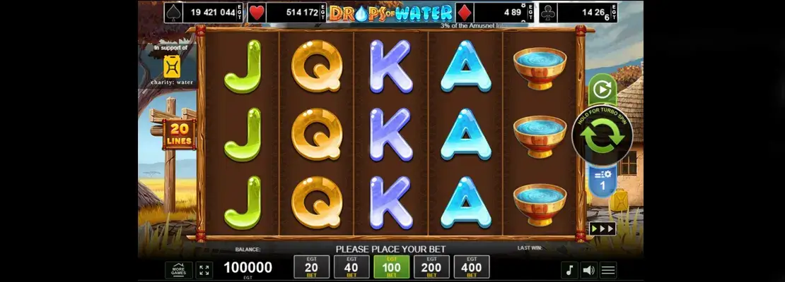 Erste Spielansicht von Drops Of Water