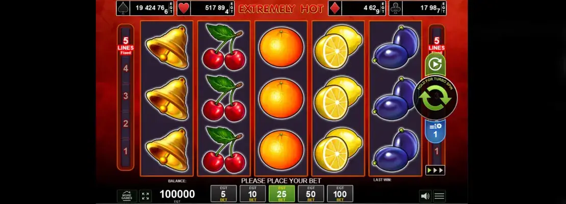 Erste Spielansicht von Extremely Hot