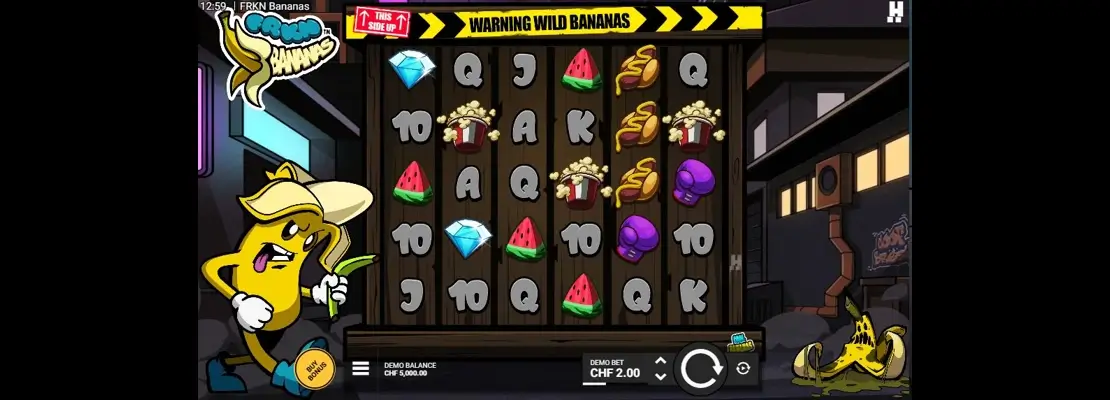 Erste Spielansicht von FRKN Bananas