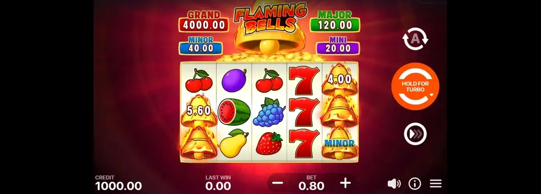 Erste Spielansicht von Flaming Bells Hold And Win