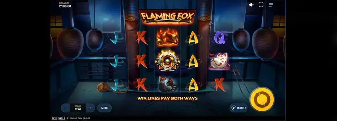 Erste Spielansicht von Flaming Fox
