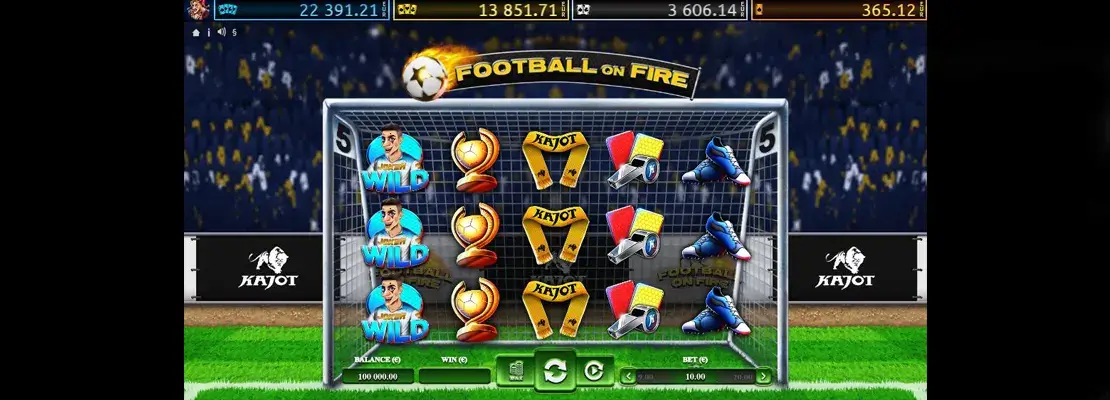 Erste Spielansicht von Football On Fire