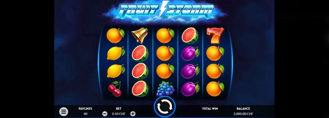 Erste Spielansicht von Fruit Storm