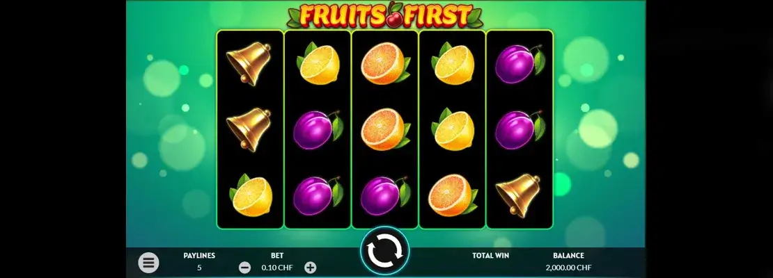Erste Spielansicht von Fruits First
