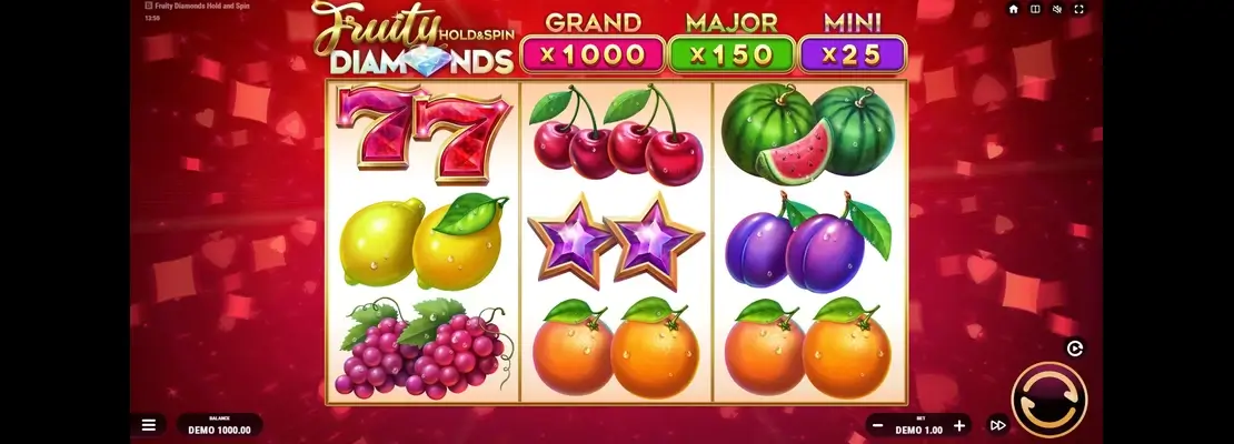 Erste Spielansicht von Fruity Diamonds Hold And Spin