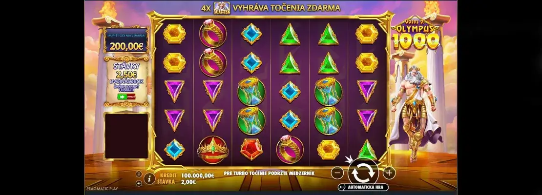 Erste Spielansicht von Gates Of Olympus 1000