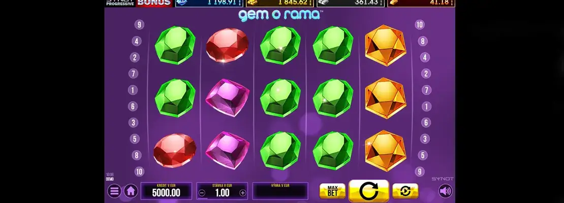 Erste Spielansicht von Gem O Rama