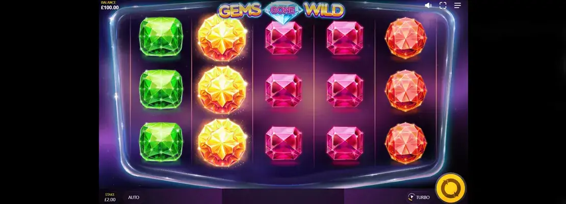 Erste Spielansicht von Gems Gone Wild