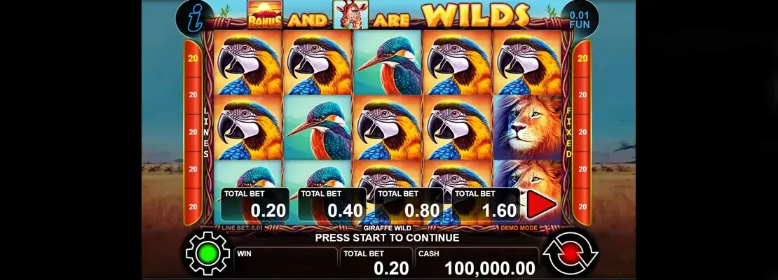 Erste Spielansicht von Giraffe Wild