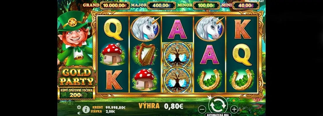 Erste Spielansicht von Gold Party