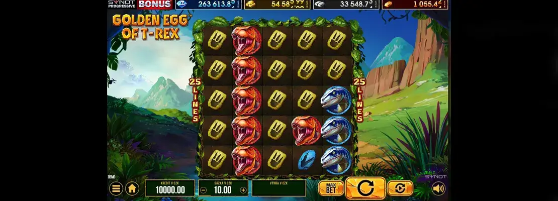 Erste Spielansicht von Golden Egg Of T Rex