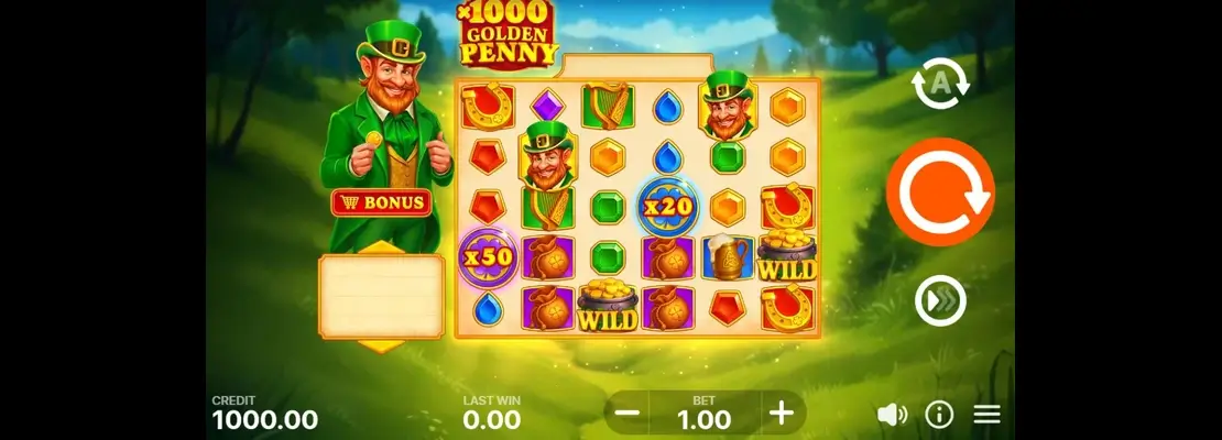 Erste Spielansicht von Golden Penny x1000
