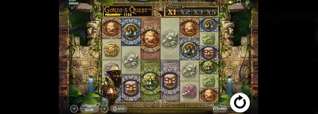 Erste Spielansicht von Gonzos Quest Megaways